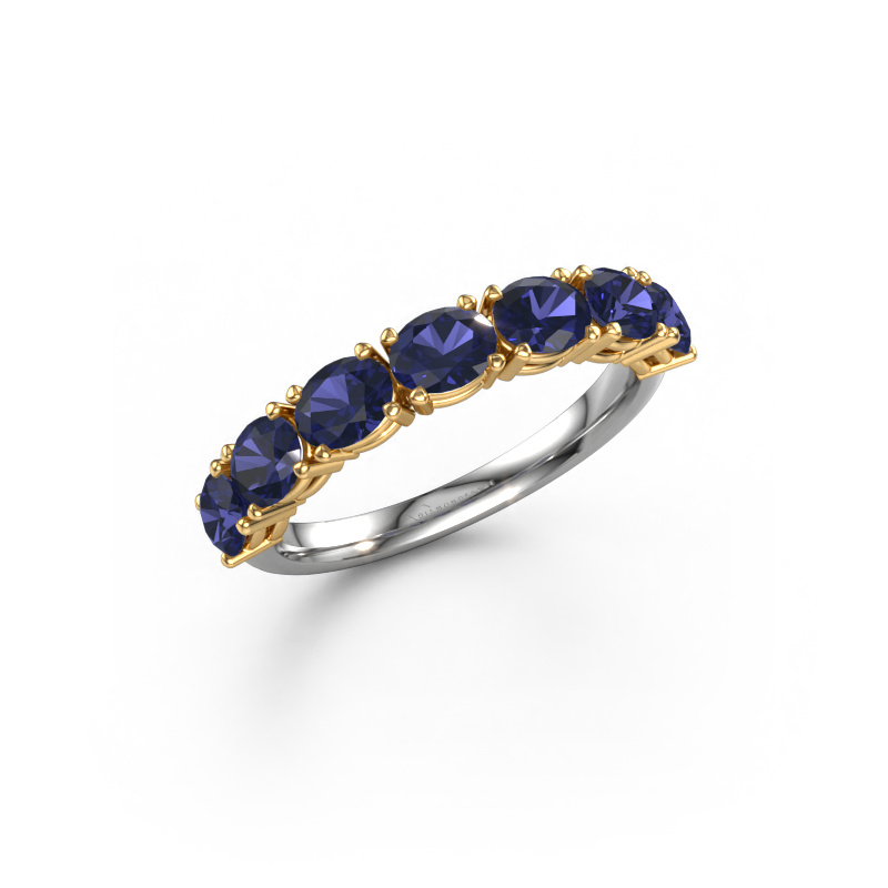 Image of Ring Vivienne half OVL 585 white gold Sapphire 4.5x3.5 mm