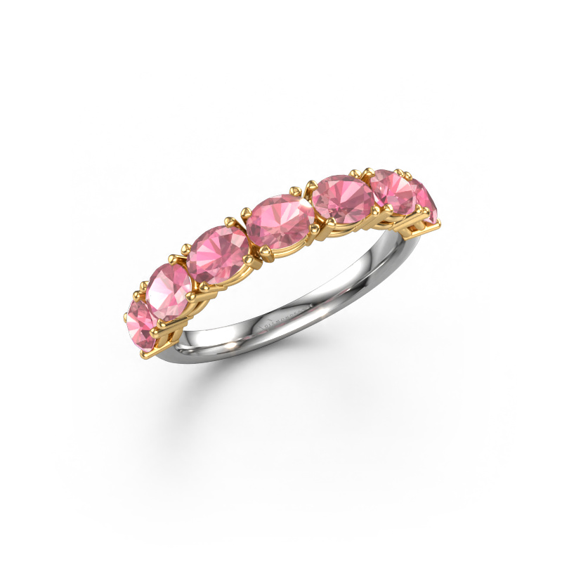 Image of Ring Vivienne half OVL 585 white gold Tourmaline pink 4.5x3.5 mm