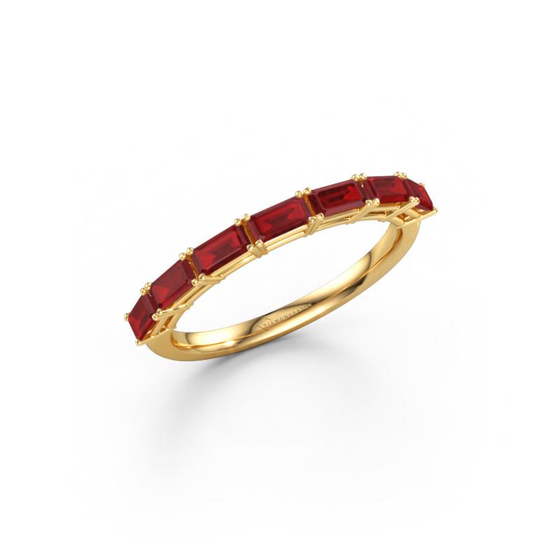 Immagine di Anello Vivienne half EME 585 oro Rubino 4x2 mm