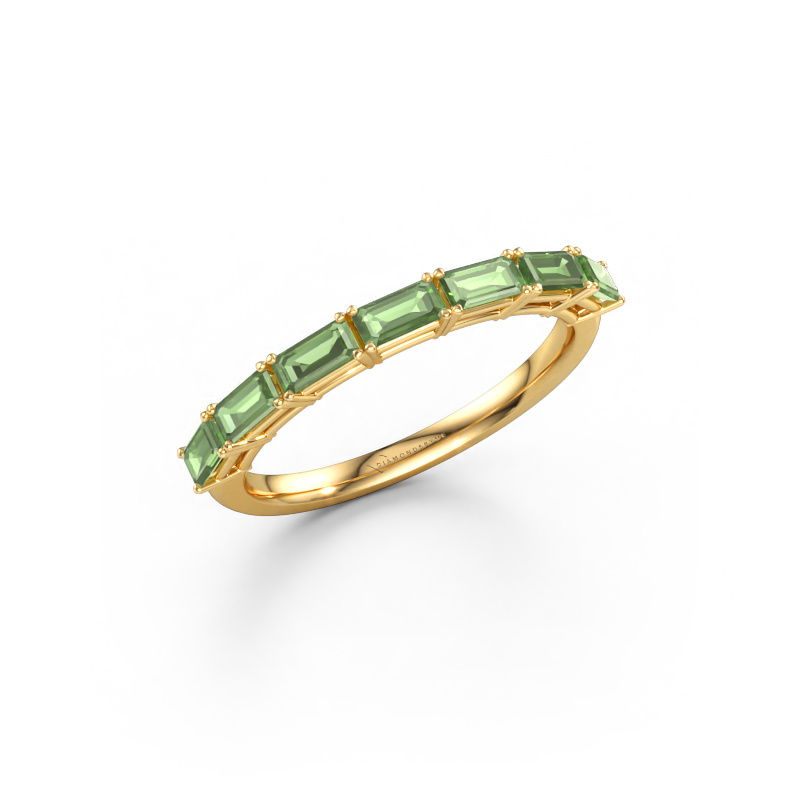 Bild von Ring Vivienne half EME 585 Gold Turmalin grün 4x2 mm