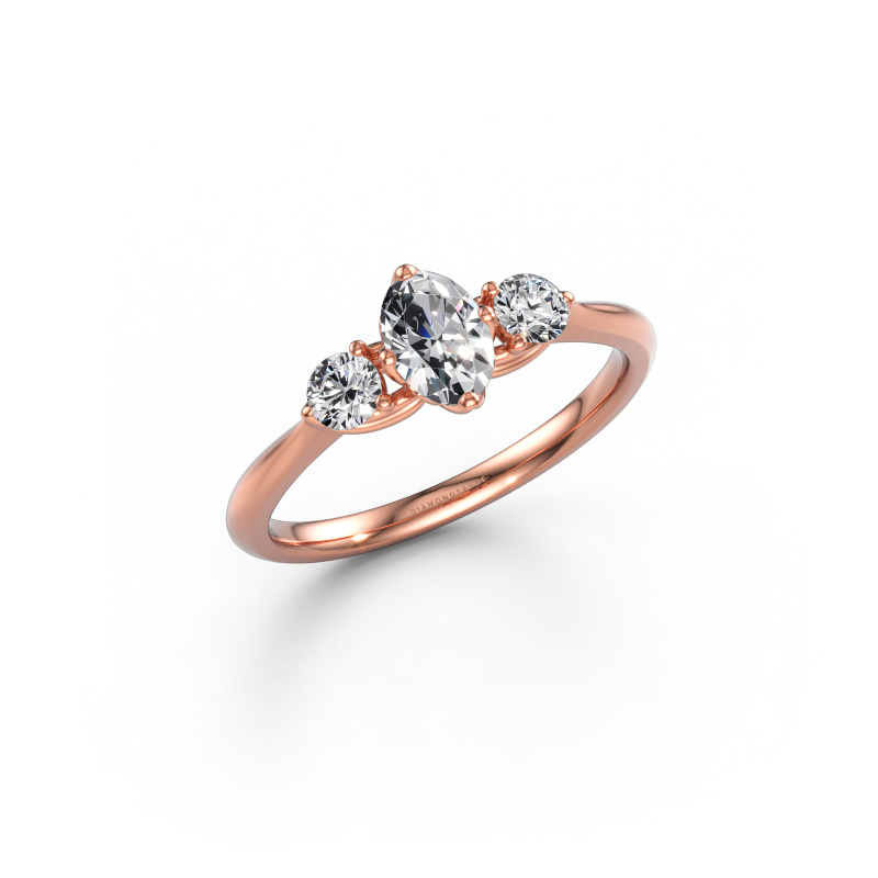 Immagine di Anello di fidanzamento Vosje OVL 585 oro rosa Diamante 0.64 crt