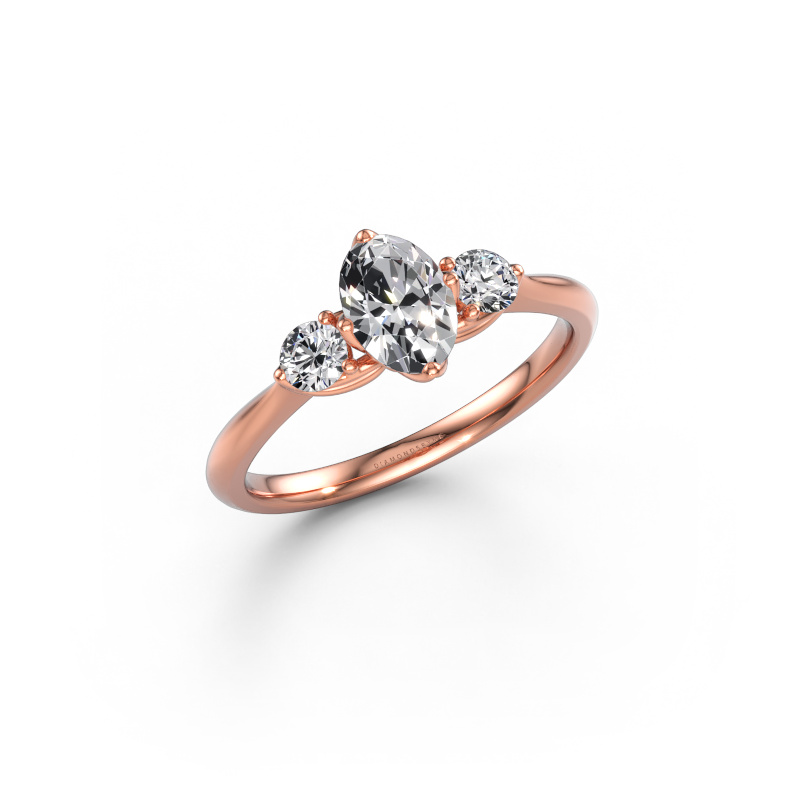 Immagine di Anello di fidanzamento Vosje OVL 585 oro rosa Diamante 0.84 crt