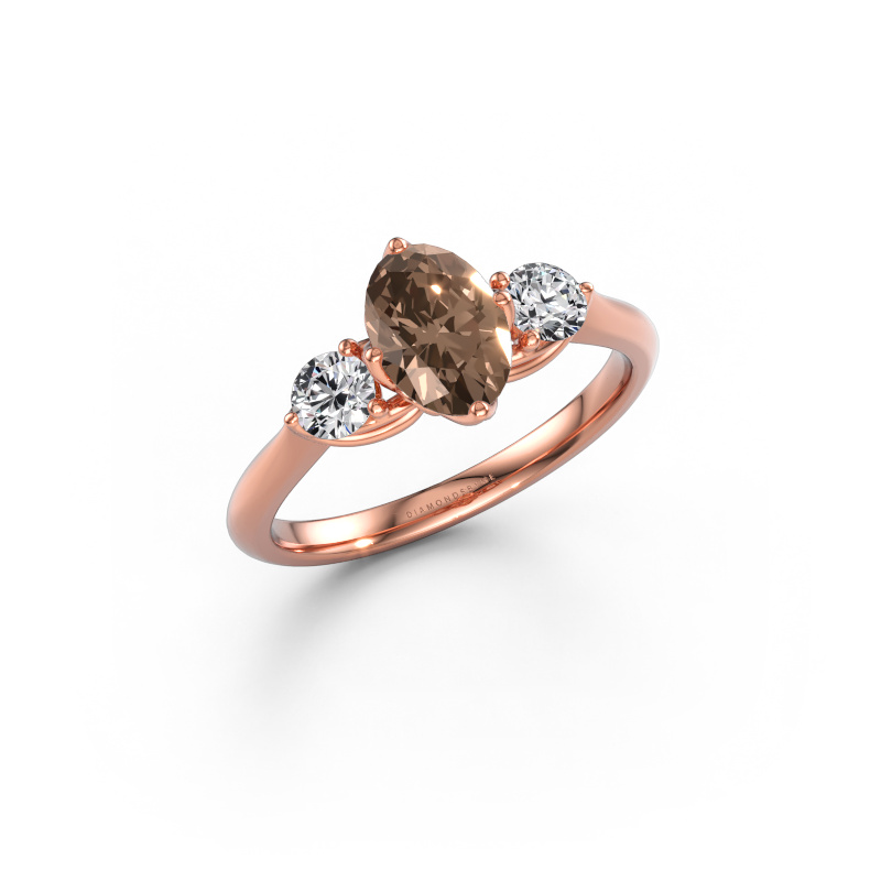 Image de Bague de fiançailles Vosje OVL 585 or rose Diamant brun 1.20 crt