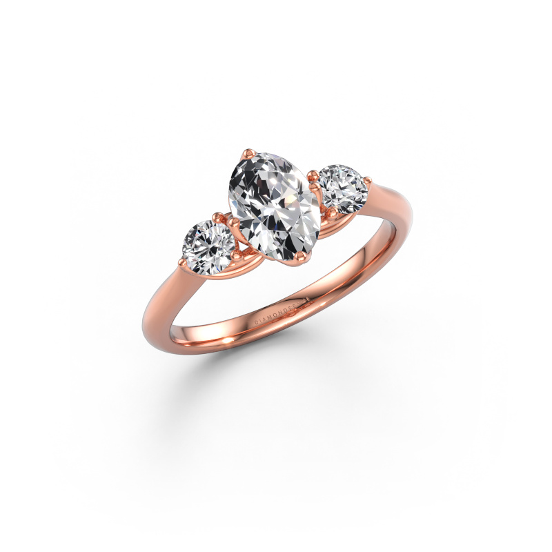 Image of Engagement ring Vosje OVL 585 rose gold Diamond 1.20 crt