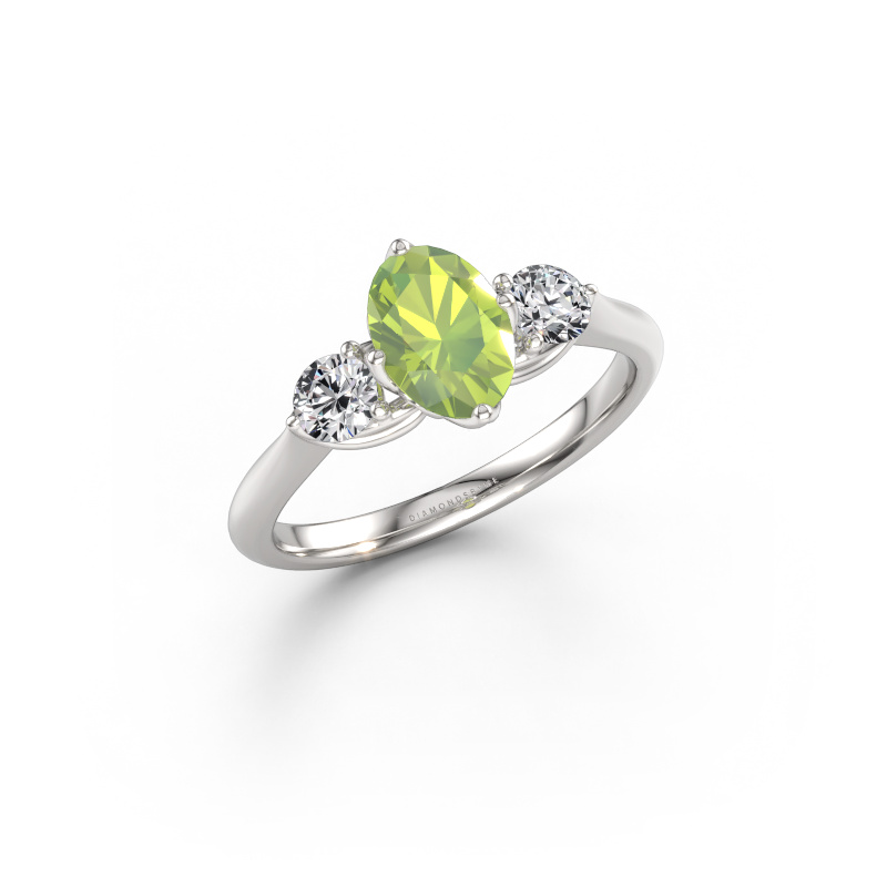 Bild von Verlobungsring Vosje OVL 950 Platin Peridot 7,5x5,5 mm