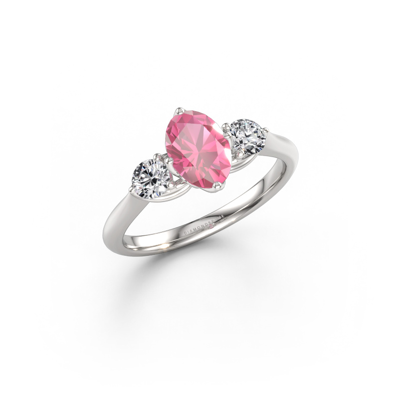 Bild von Verlobungsring Vosje OVL 585 Weißgold Pink Saphir 7,5x5,5 mm