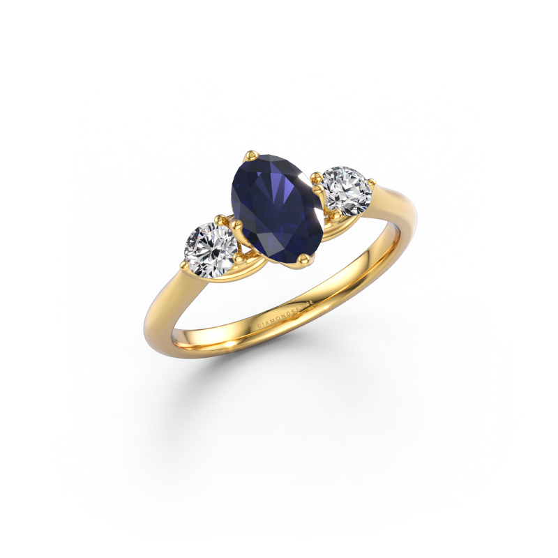 Image of Engagement ring Vosje OVL 585 gold Sapphire 7,5x5,5 mm