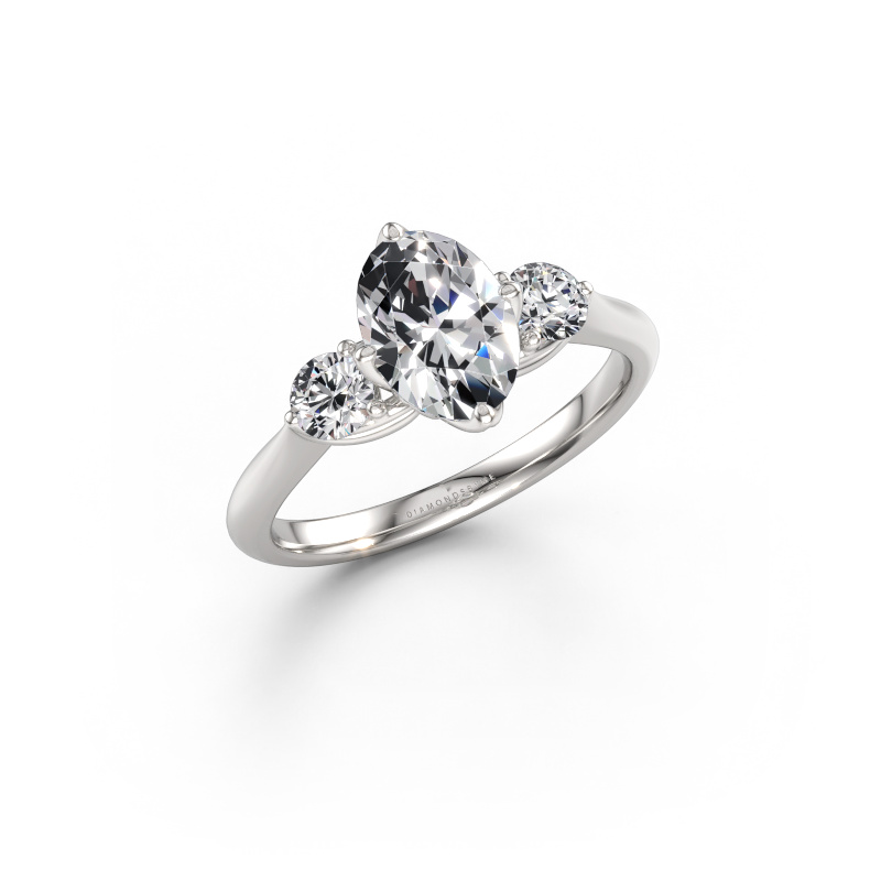Bild av Förlovningsring Vosje OVL 950 platina Labbodlad diamant 1.50 crt