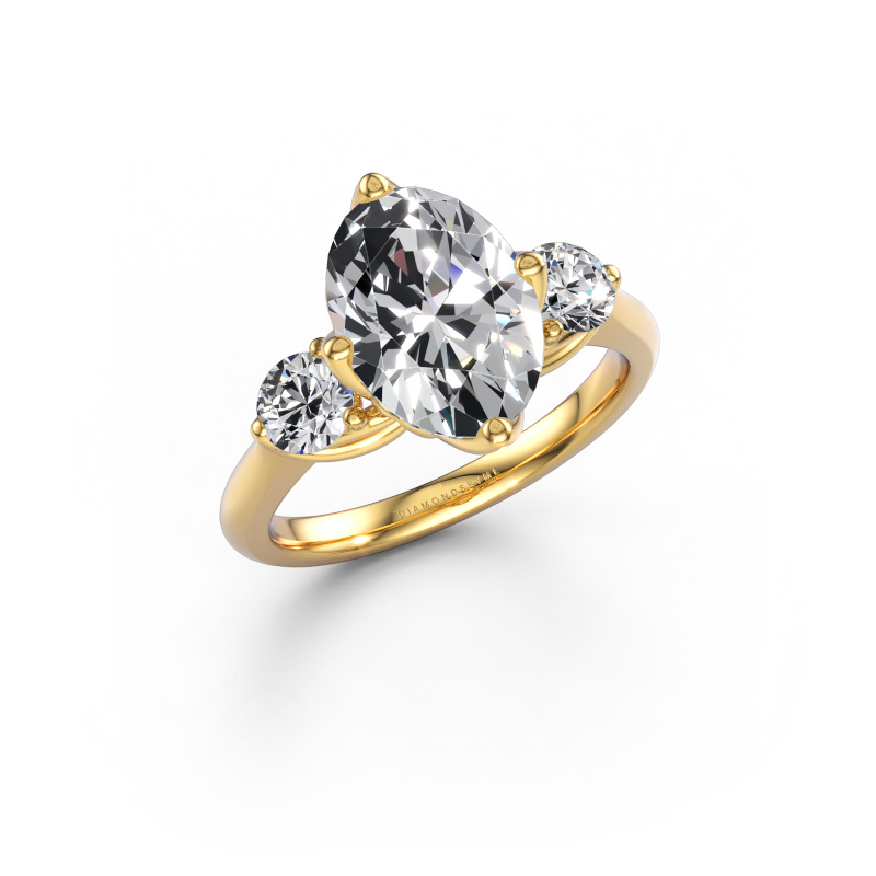 Bild av Förlovningsring Vosje OVL 585 gult guld Labbodlad diamant 3.30 crt