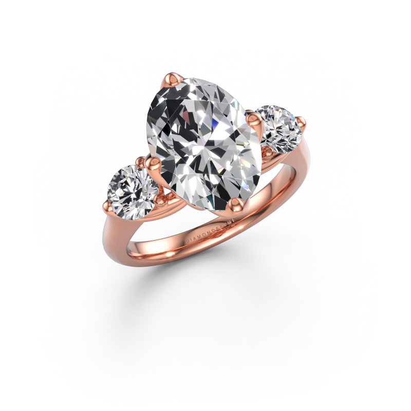 Immagine di Anello di fidanzamento Vosje OVL 585 oro rosa Diamante lab grown 4.65 crt