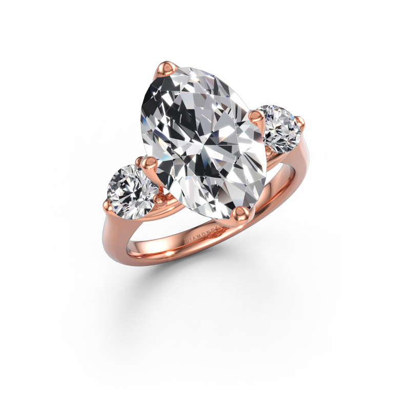 Immagine di Anello di fidanzamento Vosje OVL 585 oro rosa Diamante lab grown 5.85 crt