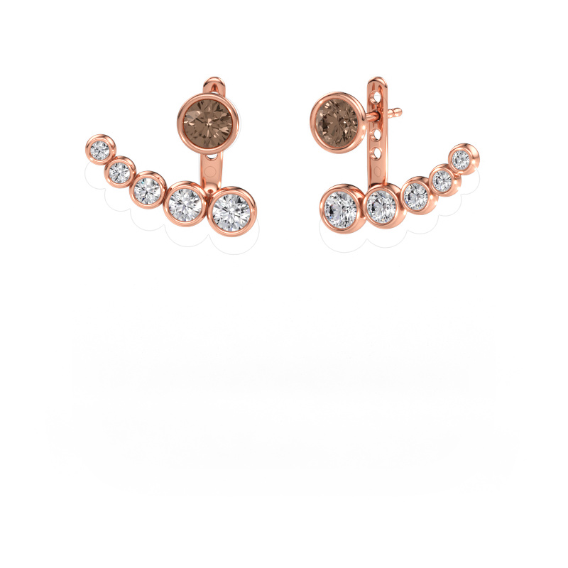 Immagine di Orecchini Wendy 585 oro rosa Diamante marrone 2.19 crt