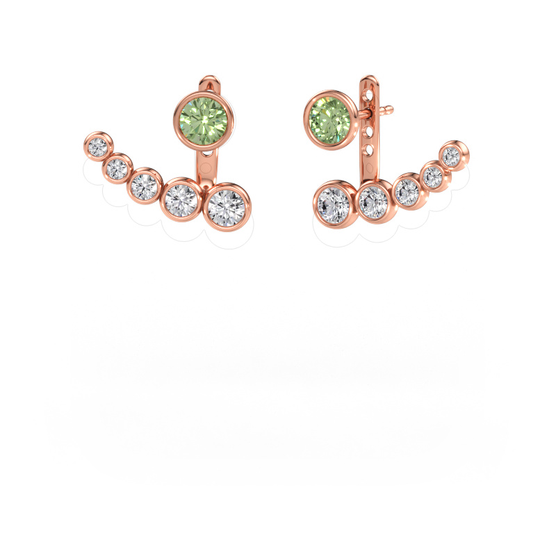 Bild av örhängen Wendy 585 roséguld Grön labbodlad diamant 5 mm