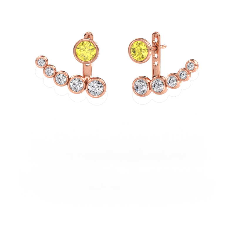 Immagine di Orecchini Wendy 585 oro rosa Diamante lab grown giallo 5 mm