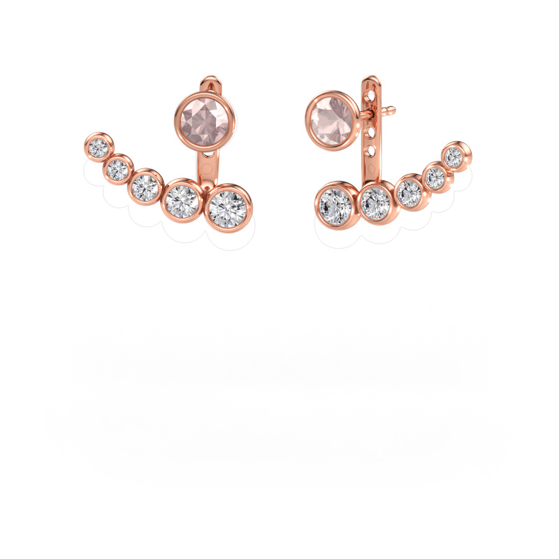 Immagine di Orecchini Wendy 585 oro rosa Morganite champagne 5 mm