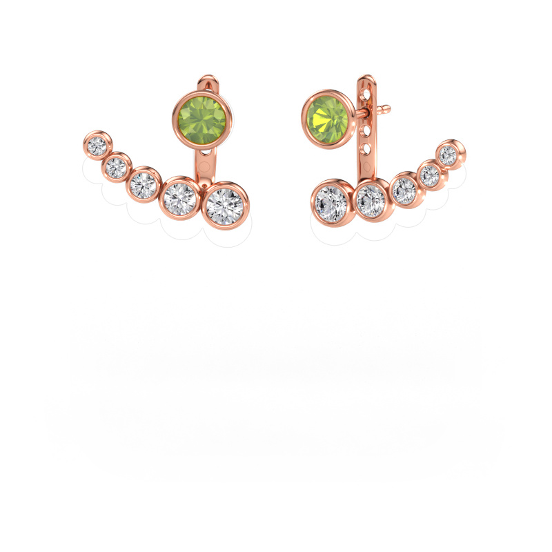 Immagine di Orecchini Wendy 585 oro rosa Peridoto 5 mm