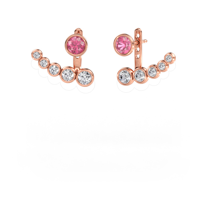 Immagine di Orecchini Wendy 585 oro rosa Zaffiro rosa 5 mm