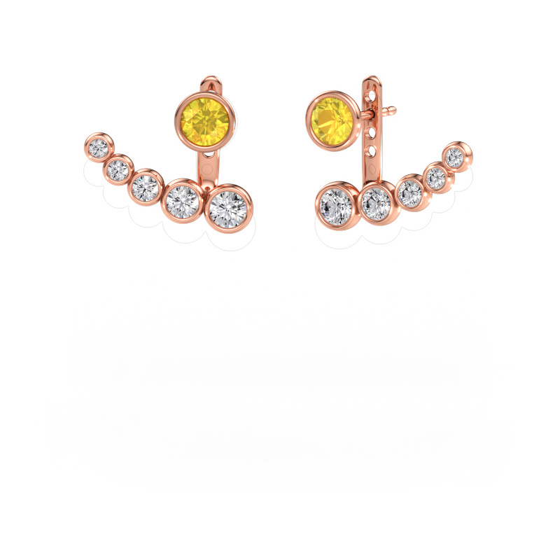 Bild av örhängen Wendy 585 roséguld Gul safir 5 mm