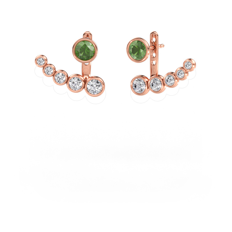 Immagine di Orecchini Wendy 585 oro rosa Tormalina verde 5 mm