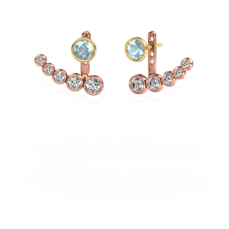 Image of Earrings Wendy 585 rose gold Aquamarine 5 mm