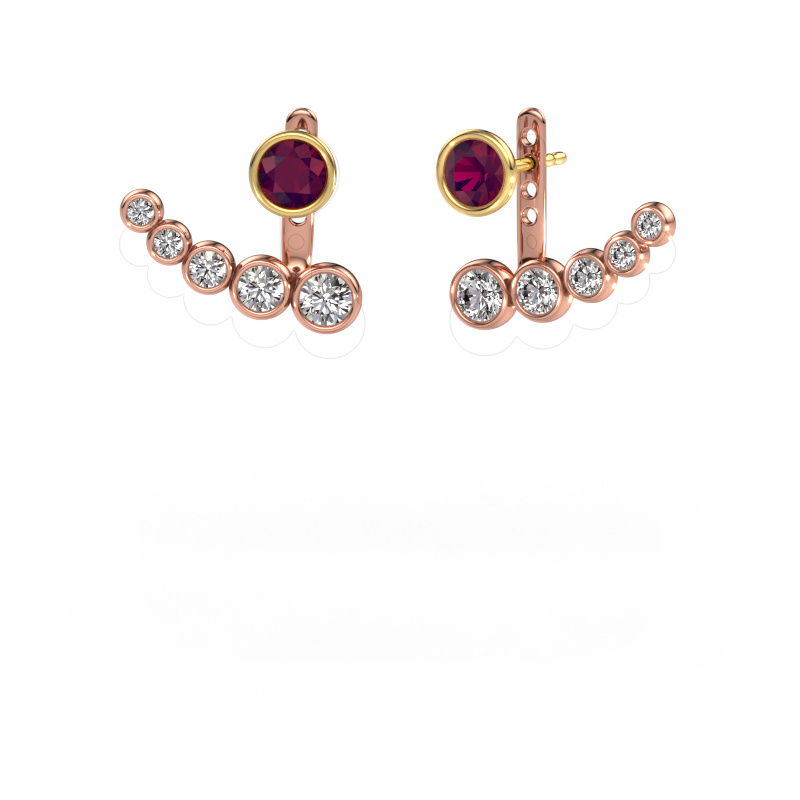 Image of Earrings Wendy 585 rose gold Rhodolite 5 mm