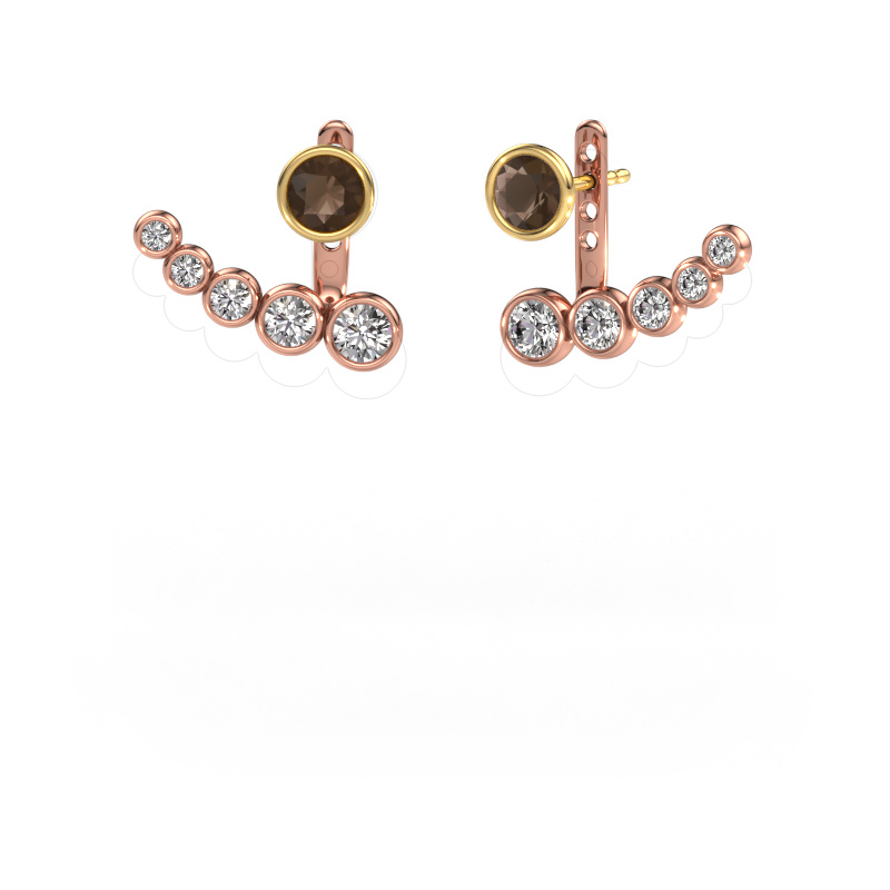 Bild von Ohrringe Wendy 585 Roségold Rauchquarz 5 mm