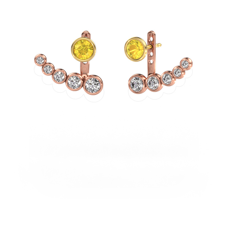 Image of Earrings Wendy 585 rose gold Yellow sapphire 5 mm