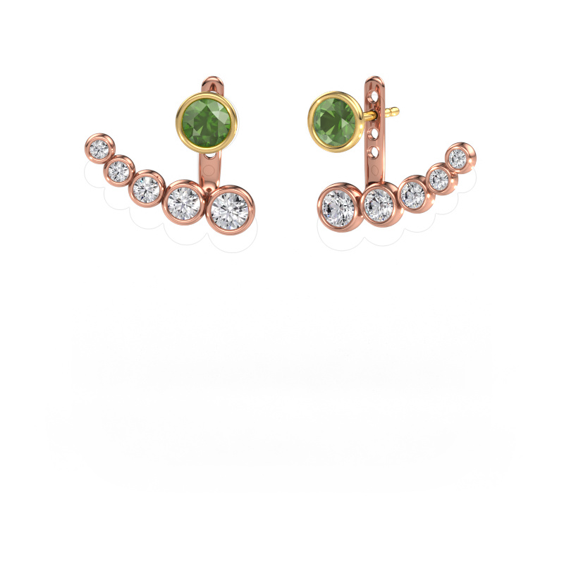 Bild von Ohrringe Wendy 585 Roségold Turmalin grün 5 mm