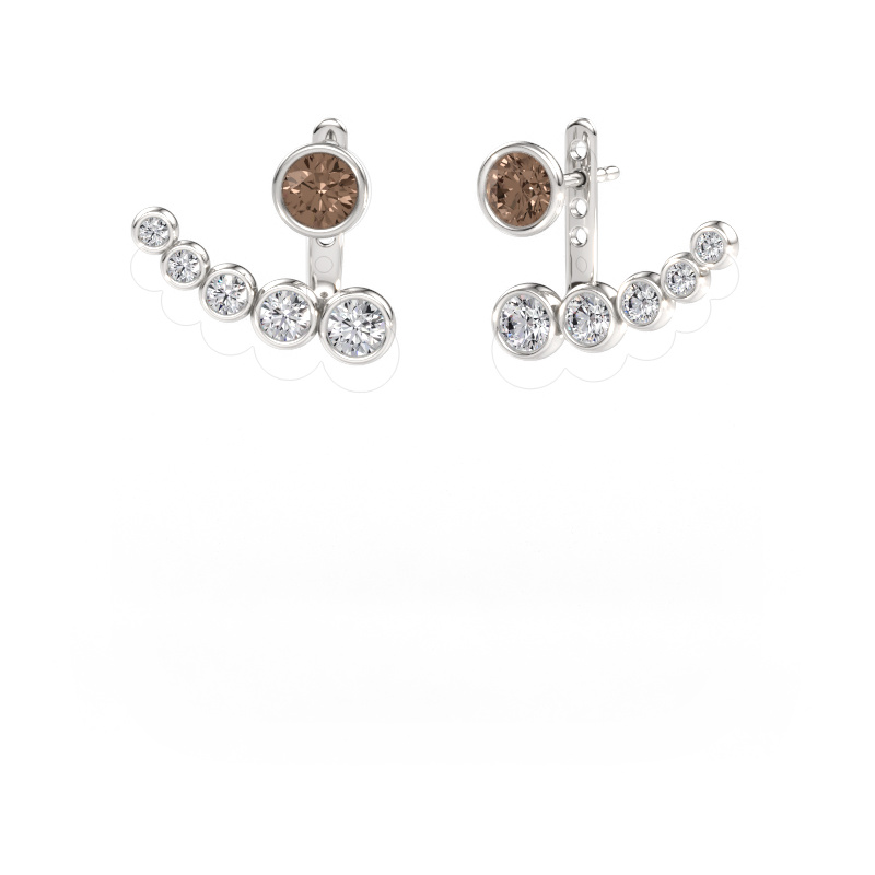 Immagine di Orecchini Wendy 585 oro bianco Diamante marrone 2.19 crt
