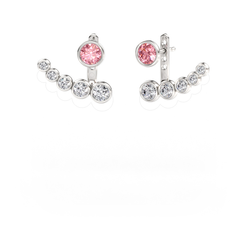 Immagine di Orecchini Wendy 585 oro bianco Diamante lab grown rosa 5 mm