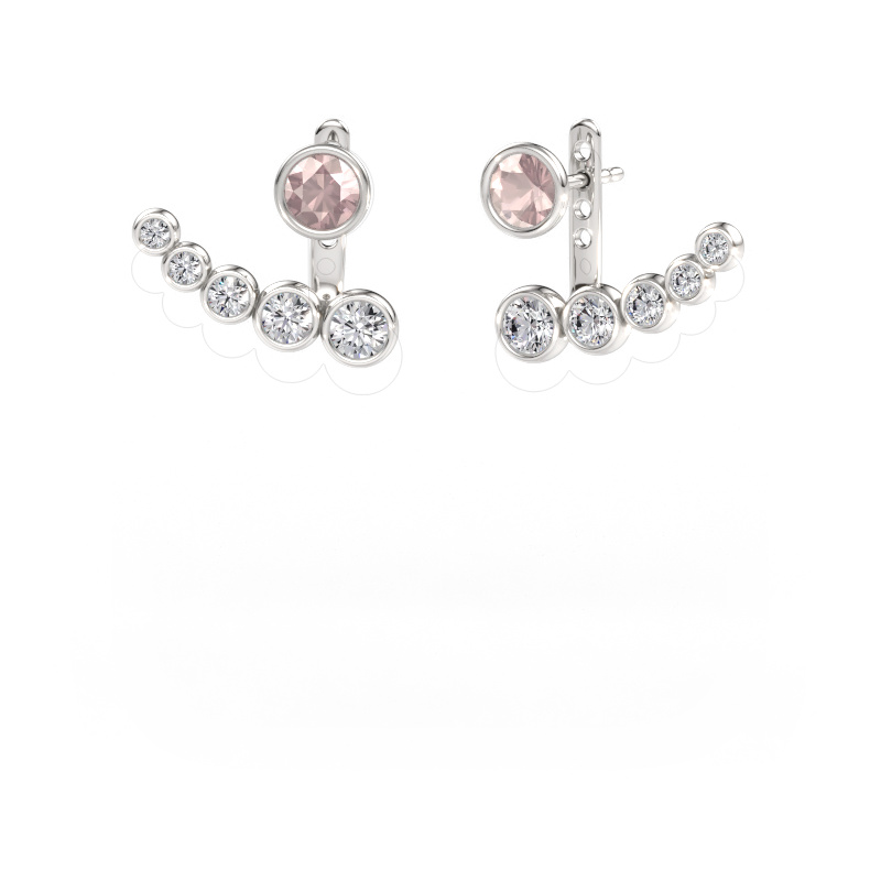 Immagine di Orecchini Wendy 585 oro bianco Morganite champagne 5 mm