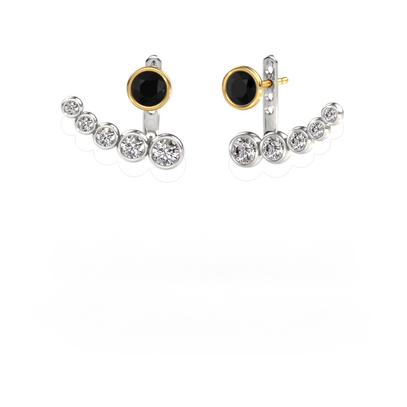 Image de Boucles d'oreilles Wendy 585 or blanc Diamant noir 2.39 crt