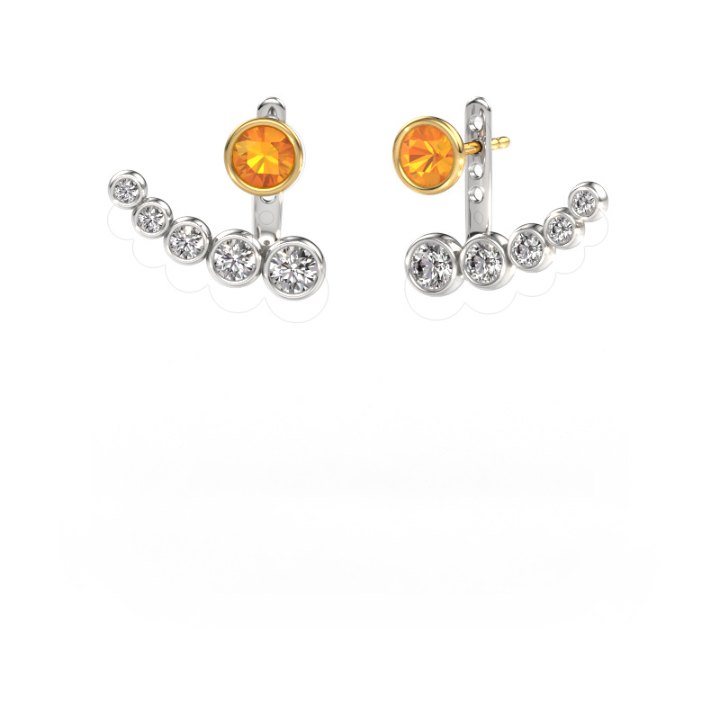 Image of Earrings Wendy 585 white gold Citrin 5 mm