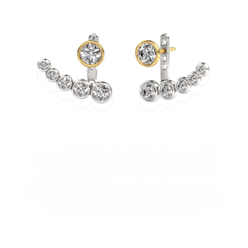 Image de Boucles d'oreilles Wendy 585 or blanc Diamant synthétique 2.19 crt
