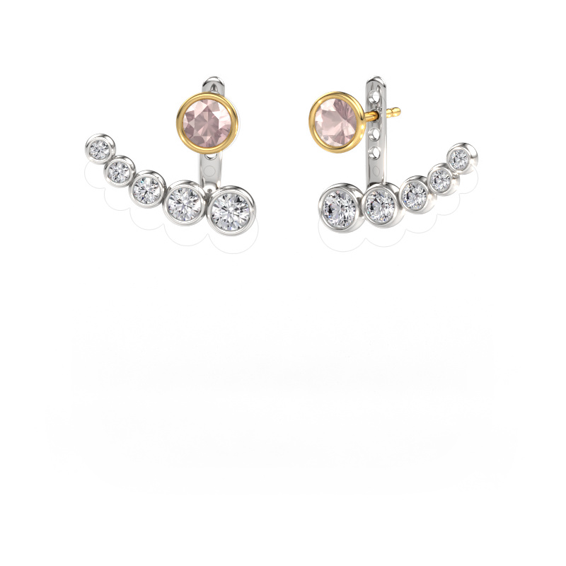 Image of Earrings Wendy 585 white gold Morganite champagne 5 mm