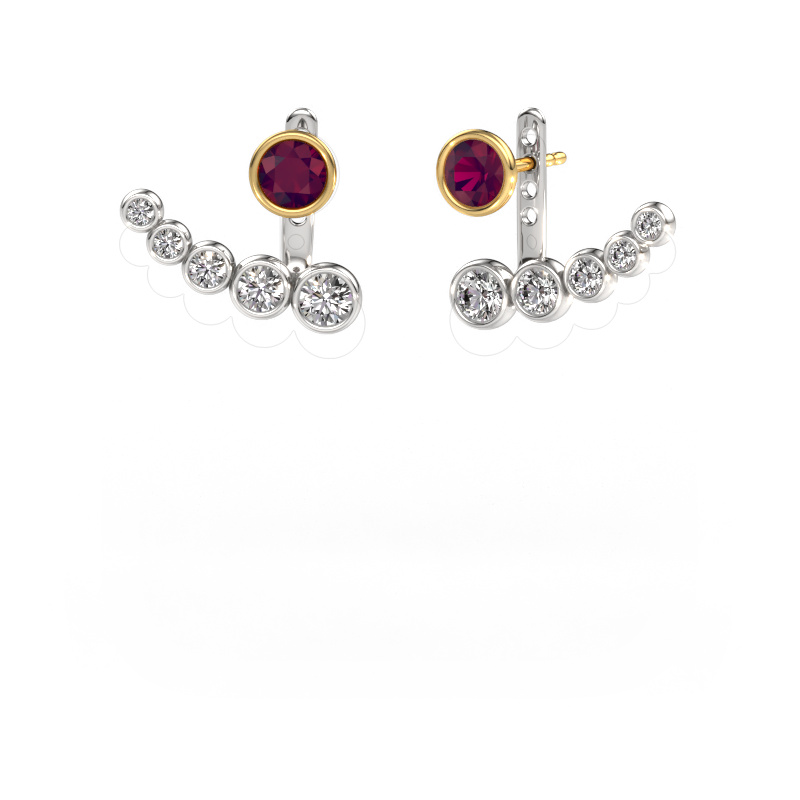 Image of Earrings Wendy 585 white gold Rhodolite 5 mm