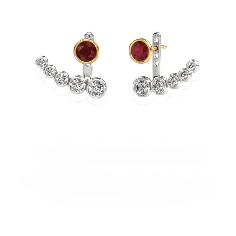 Image of Earrings Wendy 585 white gold Ruby 5 mm