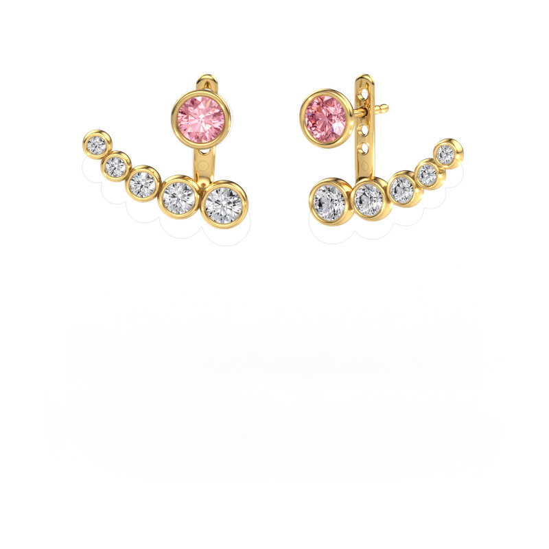 Image of Earrings Wendy 585 gold Pink lab grown diamond 5 mm