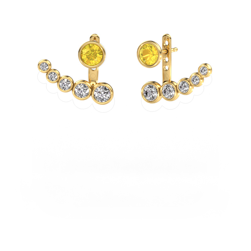 Image of Earrings Wendy 585 gold Yellow sapphire 5 mm
