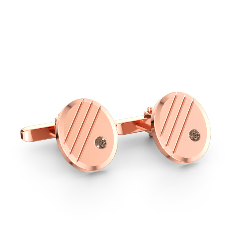 Immagine di Gemelli Wesley 585 oro rosa Diamante marrone 0.16 crt