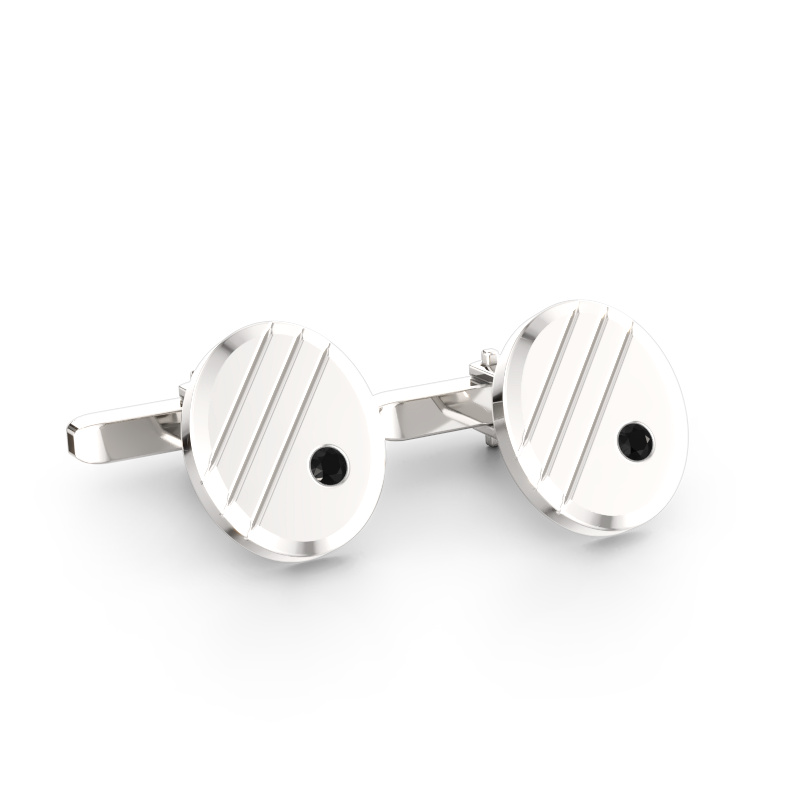 Immagine di Gemelli Wesley 585 oro bianco Diamante nero 0.192 crt