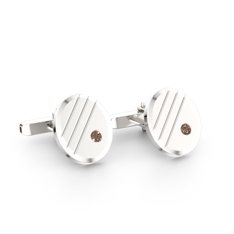 Immagine di Gemelli Wesley 585 oro bianco Diamante marrone 0.16 crt