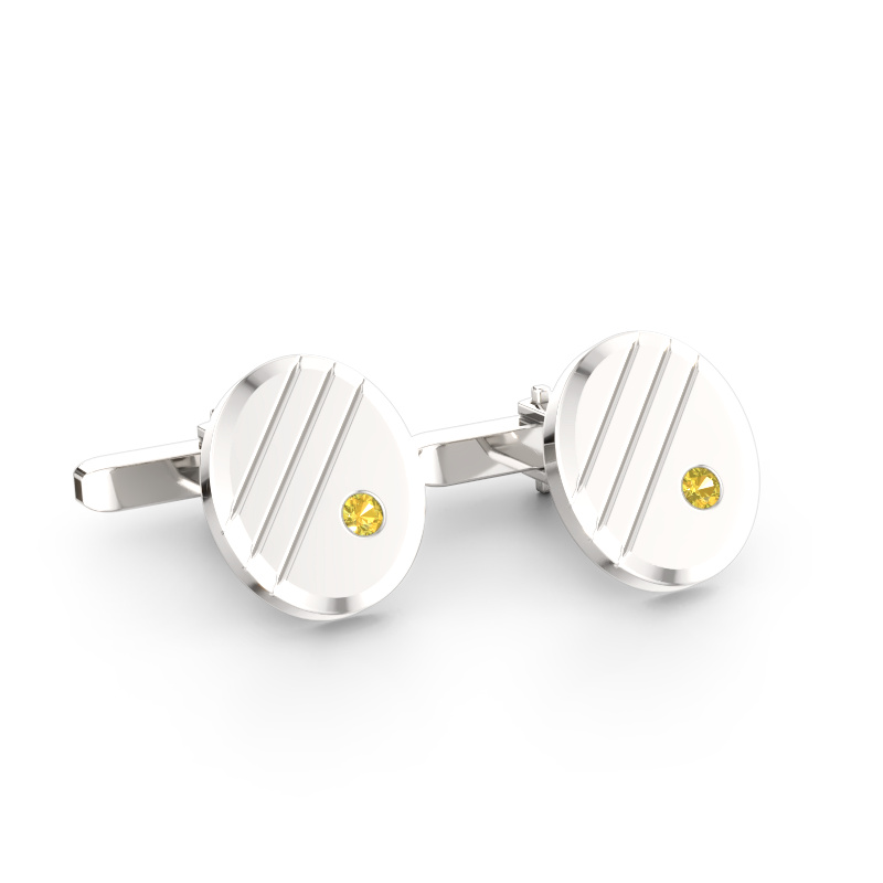 Immagine di Gemelli Wesley 585 oro bianco Zaffiro giallo 2.7 mm