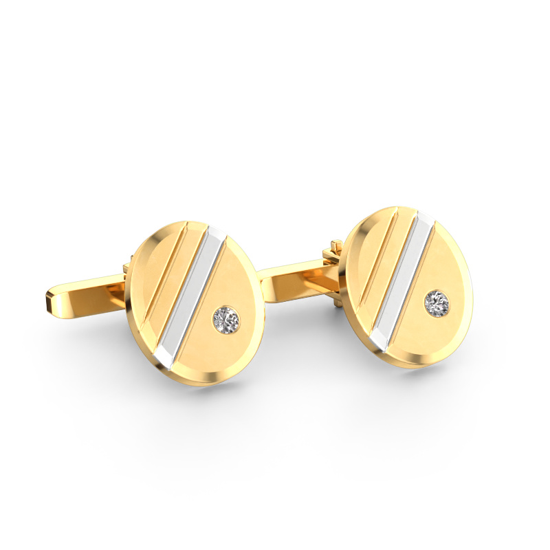 Image of Cufflinks Wesley 585 gold Diamond 0.16 crt