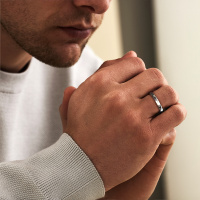 Affordable ±-0.12 in (3 mm) men's white gold wedding ring