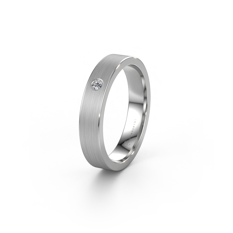 Image of Wedding ring WH0101L14AM 585 white gold ±4 x 1.7 mm Diamond
