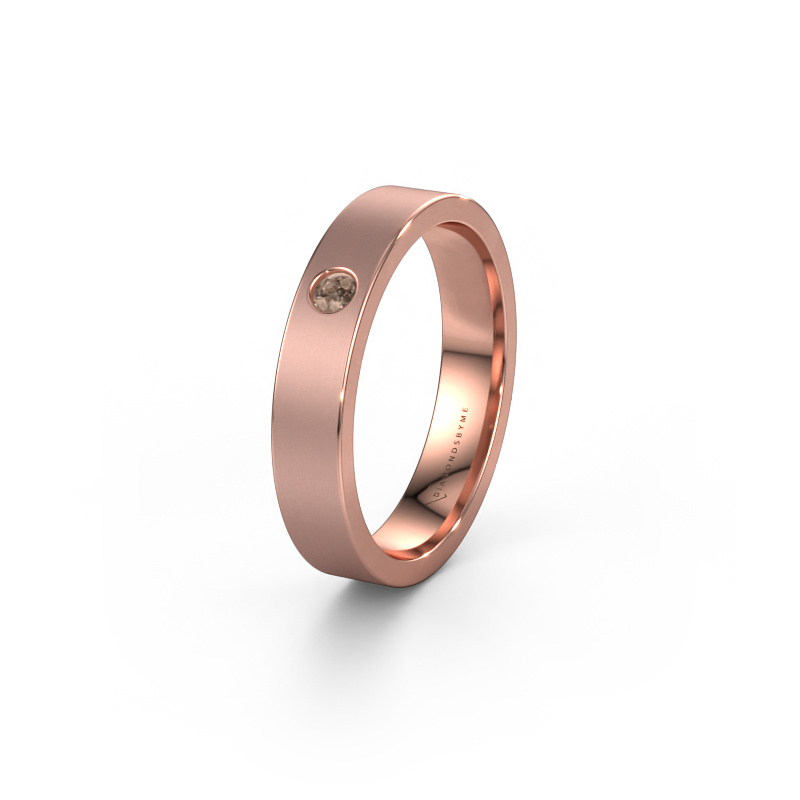 Image of Wedding ring WH0101L14AM 585 rose gold ±0.16x0.07 in Brown diamond