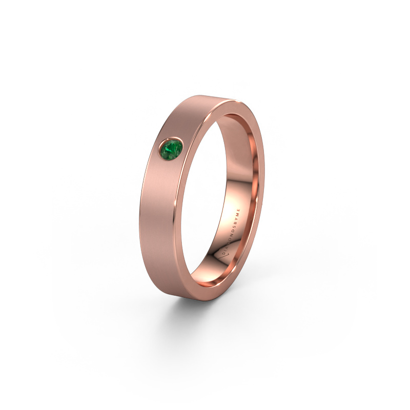 Image of Wedding ring WH0101L14AM 585 rose gold ±4x1.7 mm Emerald