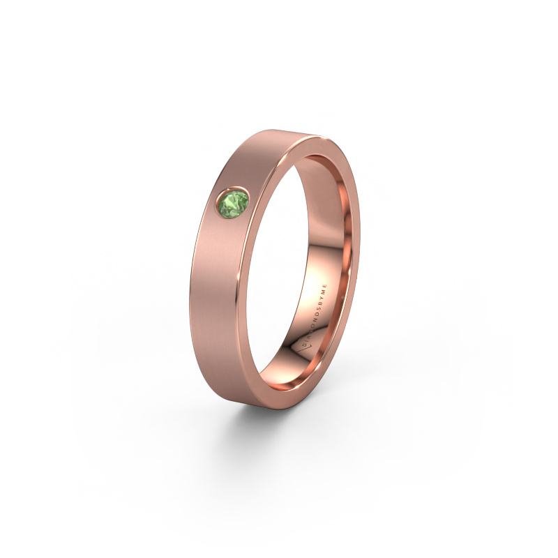 Image of Wedding ring WH0101L14AM 585 rose gold ±0.16x0.07 in Tourmaline green