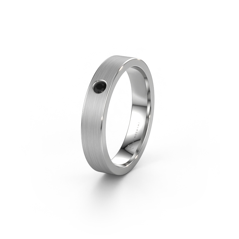Image of Wedding ring WH0101L14AM 950 platinum ±0.16x0.07 in Black diamond
